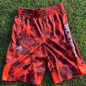 Orange Adidas Kids Shorts